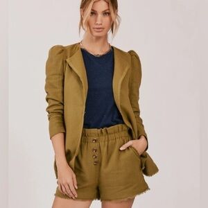 Something Navy Paula Puff Shoulder Blazer